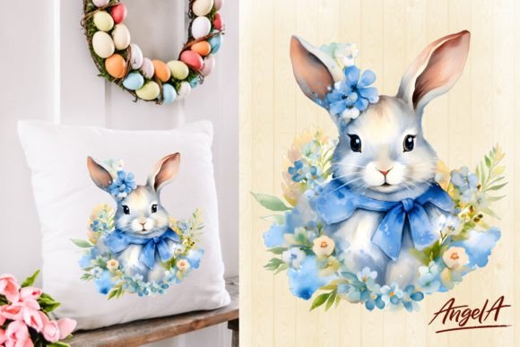 Download Floral Cute Bunny Face Clipart Png - Premium Resources